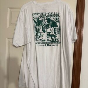 Vans White Tee with Green Graphic